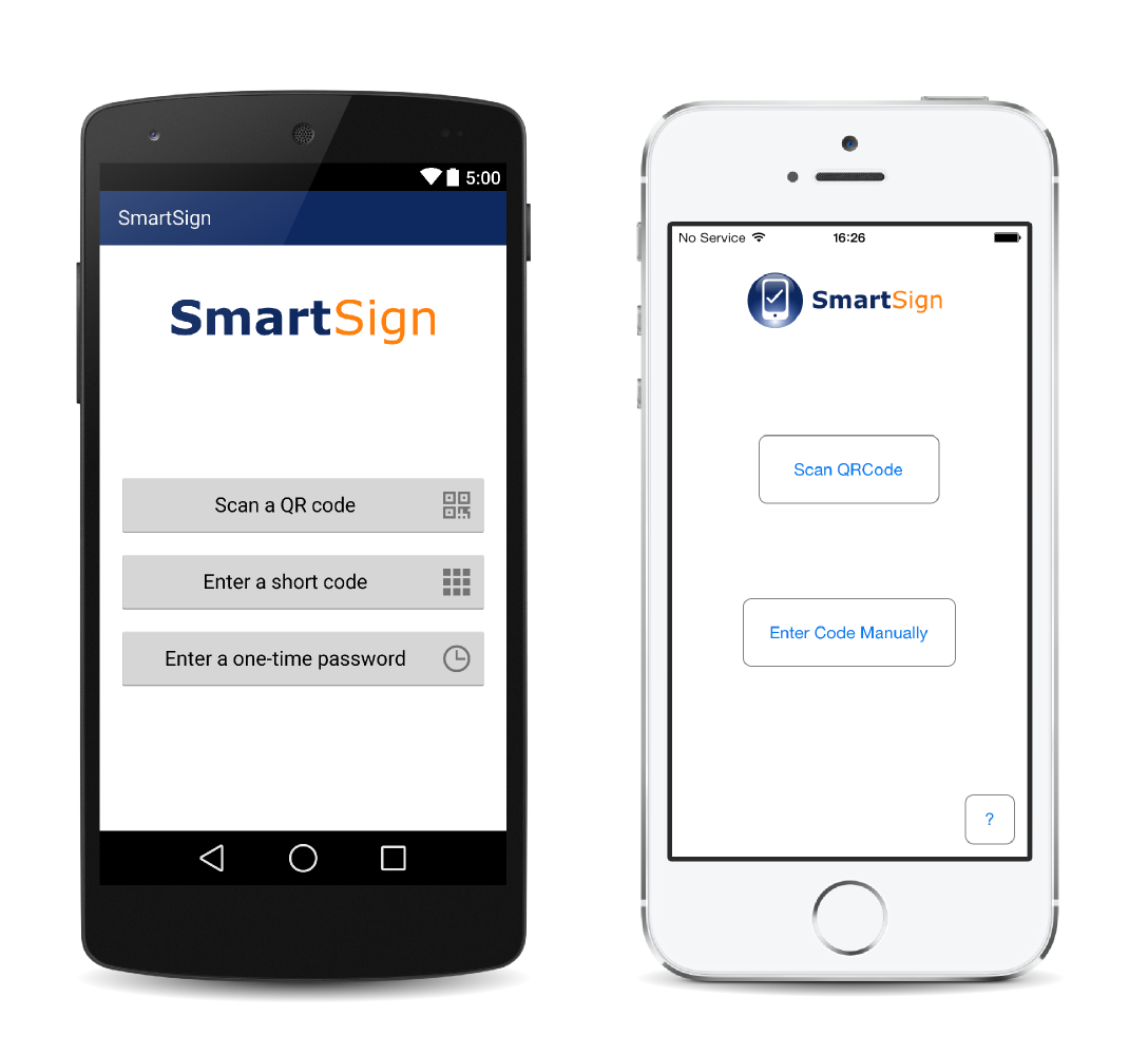 SmartSign smartphone 2-factor authentication app for secure login to websites and web applications